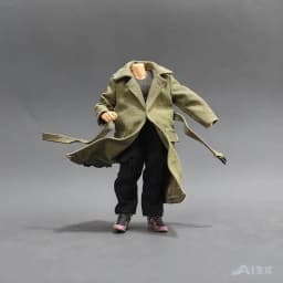 1/18 Scale Long Trench Coat |3.75-Inch Styled Jacket |Figure Clothes for BFS and Dark Source Series |Wire-Shaped BJD Clothing