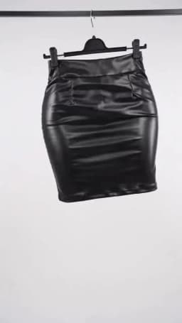 Women Mini Skirt Solid Color High Waist Slim Fit Skinny Matte Faux Leather Cozy Commuter Bodycon Skirt Streetwear
