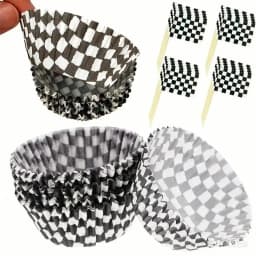 Racing Car Theme Party Decoration Checkered Paper Cups Cake Toppers For Race Theme Party Decor Car Theme Birthday Party Supplies