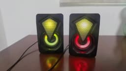 RGB Computer Speakers PC Sound Box HIFI Stereo USB Wired 3.5mm Audio Interface with LED Light For Desktop Computer Projector