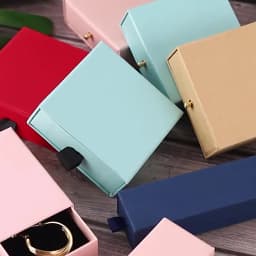 Thick Kraft Paper Drawer Jewelry Set Packaging Box Ring Necklace Bracelets Earring Gift Case Container With Sponge Inside