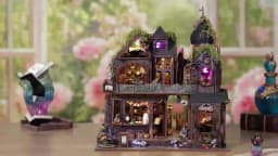 Magic Castle 3D DIY Wooden Book Nook Kit Handmade Dollhouse Model Bookend Building Puzzle Home Decor