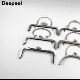 1Pc Deepeel Silver Metal Bag Handles Purse Frame Women Handbag Wallet Kiss Clasp DIY Handmade Sewing Bracket Bags Accessories