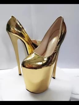 Spring Autumn 2024 Sexy Stilettos 19cm Thin High-Heeled Patent Leather Platforms Shoes Woman Evening Party Gold Red Pink Pumps