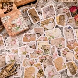 46Pcs Flower Envelope & Letter Stickers per Box for Junk Journal Diary Planner Scrapbooking Decorative DIY Craft