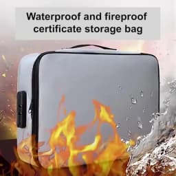 Fireproof Document Password Bag Travel Waterproof File Money Storage Safe Papers Zipper Safety Organizer Multi-Layer Card Case