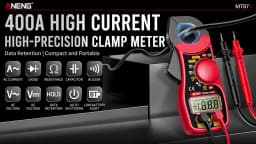 ANENG MT87 1999 Counts Clamp Multimeter AC/DC 600V Voltage 400A Current Resistance Tester with Data Hold Digital Clamp Meter
