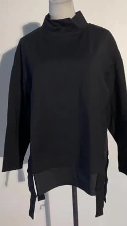 [EAM] Loose Fit Asymmetrical Big Size Sweatshirt New High Collar Long Sleeve Women Big Size Fashion Spring Autumn 2026 19A-a124