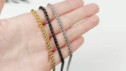1 Piece Width 3mm/4mm/5mm/6mm Black Color Keel Link Chain Necklace For Men Women Stainless Steel Chain Necklace