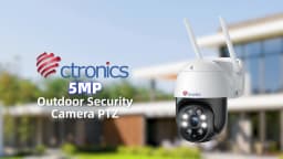Ctronics 5MP 5G WiFi Surveillance Camera Outdoor 360 Human Detection Auto Tracking Security Camera Color Night Vision Onvif