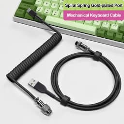 Mechanical Keyboard Coiled Cable Type-C USB Port Aviator Coiling Cable for Gaming and Desktop Computers Aviation Connector Cord