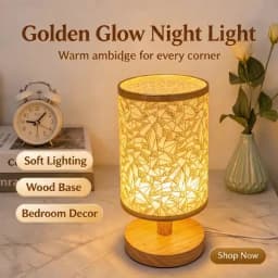 Fabric - Shaded Table Lamp, USB - Powered, Eye - Caring Warm Monochromatic Light, for Bedroom and Living Room Decoration.