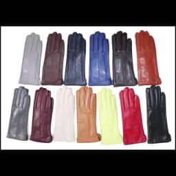 Leather gloves women's sheepskin flannel lining winter warmth high-grade black touch screen color leather gloves driving new