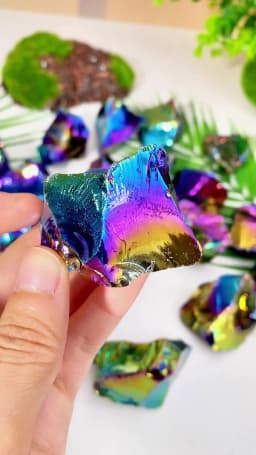 1PC High Quality Aura Obsidian Raw Stone Natural Crystal Raw Stone, Gemstone Jewelry, Glitter, Healing Crystal, Birthday Gift