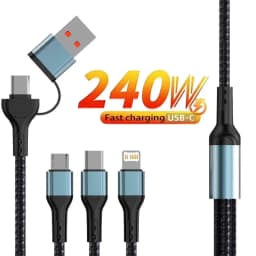 3 in 1 USB Cable Type C Cable Cord For Samsung Xiaomi Huawei USB C Cable For iPhone 16 15 14 13 Pro Phone Charger USB Data Cable
