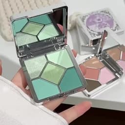 Eyeshadow Palette Blush Highlight Makeup Pearly Highgloss Shimmer Pink Brown Earth Color Fine Sequins Eye Shadow