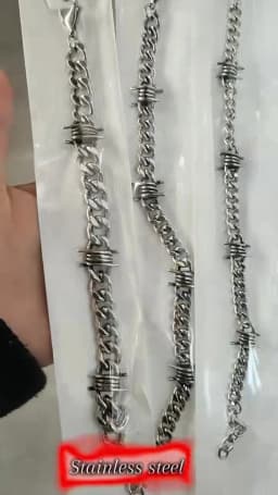 Stainless Steel Thorn Cuban Link Chains Bracelet for Men Women Barbed Wire Chain Bracelets Adjustable Punk Emo Style Jewelry