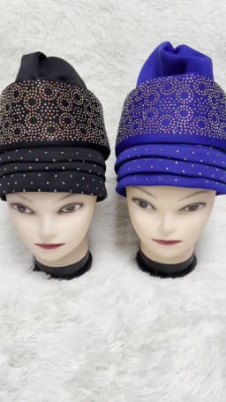 1 Dozen High Quality Newest Elegant Turban Hats Women Cap Beaded For India Scarfs Head Wrap Headband Girl Hair Accessories Lady