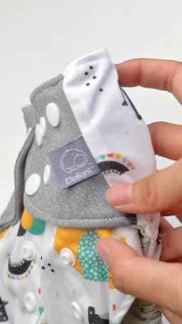 Elinfant 4 diapers with 4 absorbents gray mesh cloth inner one size baby for 3-15kg washable eco-friendly baby cloth diaper