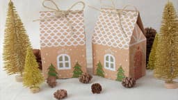 5/10pcs Christmas House Shape Candy Box Gift Bags Xmas DIY Cookie Candy Packaging Boxes Party Decoration Christmas Tree Pendants