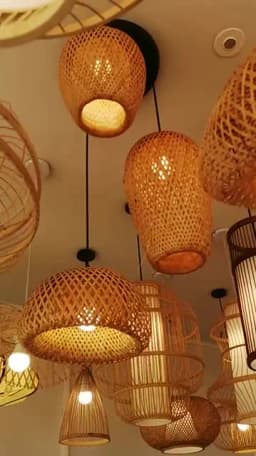 Bamboo Pendant Lights Hand Woven Ceiling Weaving Chandelier Lamp Rattan Wicker Hanging LED Fixtures Home Bedroom Bamboo Art Lamp