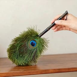 Portable Peacock Ostrich Feathers Duster Brush Handle Anti-static Cleaning Tools Household Dust Sweeping Brushs Multi-function