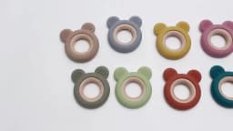 1PC Baby Silicone Wooden Teether Ring Cute Bear Infant Nursing Teething Toys Newborn Health Care Chewing Toy Baby Accessories