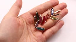 Multicolor Glass Connectors Oval Gold Color Copper Charms DIY Making Necklace Bracelets Women Jewelry Findings,22mm X 6mm,5PCs