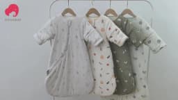 Sleeping Bag For Babies 0-24M Soft Cotton Breathable 2-Ways Zipper Cute Animal Print Baby Sleeping Bag With Removable Sleeves