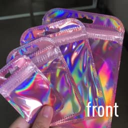 25pcs Rainbow Self-sealing OPP Bag Laser Zipper Bag Re-seal Packaging Jewelry Retail Gift Bags Practical Small Business Supplies