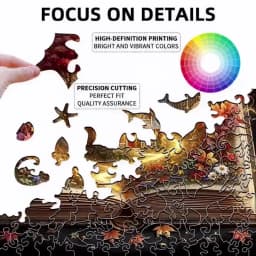 3D Stereo Book Scene Wooden Puzzle - Montessori Toy with Exquisite Patterns, Animal-Themed, Birthday Gift for Adults & Kids