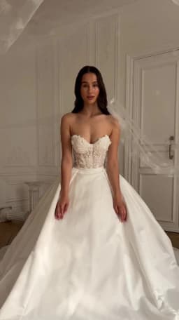 Customized Detachable Spaghetti Straps Wedding Dress 2 in 1 Lace Skirt Satin Ball Gown for Bride casamento Dress