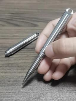 Necklace Pendant Mini Titanium Portable Signature Pen EDC Portable Keychain Pen Travel Metal Ballpoint Pen Break Windows Tool