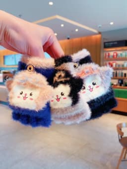 Cute Toddler Winter Plush 2‑in‑1 Flip‑Top Mittens Snap Button Animal Cold-proof Hand Warm Gloves For Boys Girls Children Gift