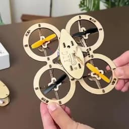 Wooden DIY Rc Drone Kit Assembled Remote Control Flying Toy Electtric Handmade Quadcopters Remote Aircraft Science Gadget
