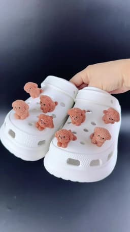 1/8PCS Summer Fashion Shoe Charms Set Accessories for Clogs Shoe Buckle Cute Teddy Dog DIY 3D Shoes Decorations for Bogg Bag