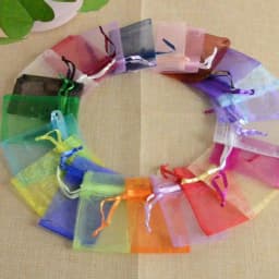 50pcs 5x7CM Colorful Decoration Drawstring Packaging Pouches&Bag Small Organza Bags Jewelry For Gift Engagement Color Selection