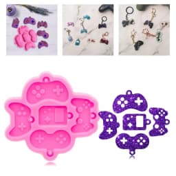 Shiny Glossy Silicone Resin Molds Game Handle Keychain Mold DIY Keychain Pendant Jewelry Epoxy Resin Crafting Molds