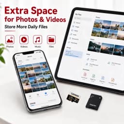 Lenovo High Speed SD Memory Card 512GB 4K Full HD Micro Video Card Compatible with Phone GoPro Action Camera 128GB 256GB SD Card