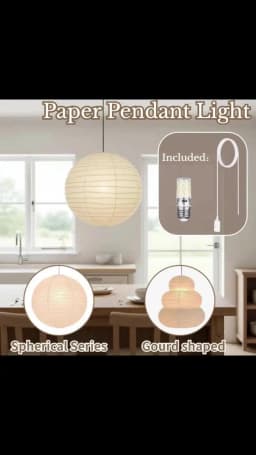Noguchi Rice Paper Pendant Light for Home Decor Minimalist Japanese Paper Hanging Lamps for Living Room Home Decor Hanging Light