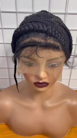 Full Lace Cornrow Braided Wigs Synthetic Handmade Bantu Braided Lace Wigs Natural Box Braids Wigs with Baby Hair for Black Women