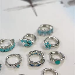 925 Sterling Silver Needle Exquisite Turquoise Silver Earrings for Women Blue Crystal Geometry Pendant Earrings Luxury Jewelry