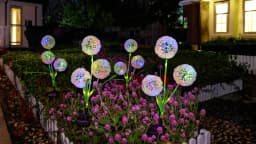 1PC/2PC LED Solar Dandelion Flower Lamp Solar Courtyard Light Waterproof For Courtyard Paths Terraces Garden Decoration
