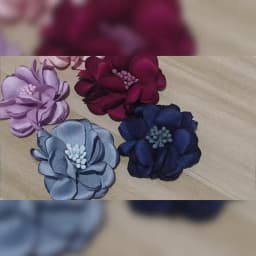 5Pcs 4.5CM Handmade Satin Fabric Artificial Flower For Wedding Party Clothing Decoration DIY Hair Accessories