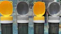 2-in-1 Leakproof Pet Bottle: 400ml Water + 180ml Food | On-the-Go Dog/Cat Travel Bowl for Hiking/Camping | Compact Dual Storage