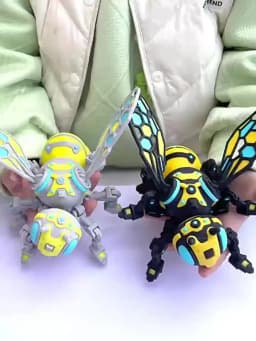 3D Printed Mechanical Bee Toy Joints Can Move Sizes 8/10cm Jointed Full Movable Birthday Gift Realistic Animals Decorative