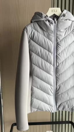 ETJ 2026 New Women's Elegant Fashion Patchwork Long Sleeve Standing Collar Hooded Cotton Jacket Sport Coat 8073227