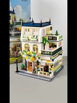 Creative Street View Wedding Salon Manor Garden House Coffee Shop Model Building Blocks City Architecture Mini Bricks Toys Gifts