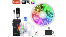 30M 12V WiFi Bluetooth RGB LED Strip Lights APP Music Sync Remote Control Led Tape Light Color Changing For Wall Room Decoration