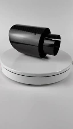 1 Pcs Universal Car Carbon Fibre Tail Throat Stainless Steel Bright Black Twill Glossy Muffler Exhaust Nozzle Tip